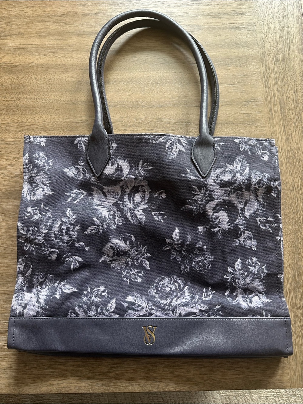 Victoria's Secret Purple Floral Tote Bag